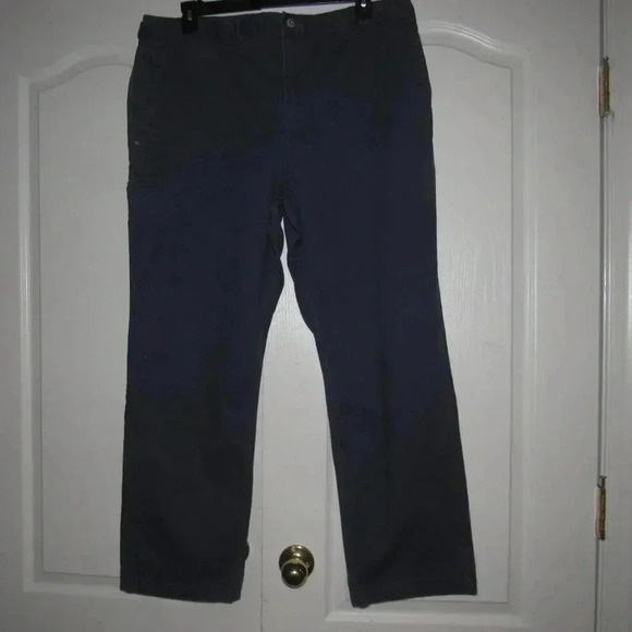 DULUTH Trading Company Flex Ballroom Relaxed Fit Khaki Blue Work Pants Size 40 - Picture 3 of 5